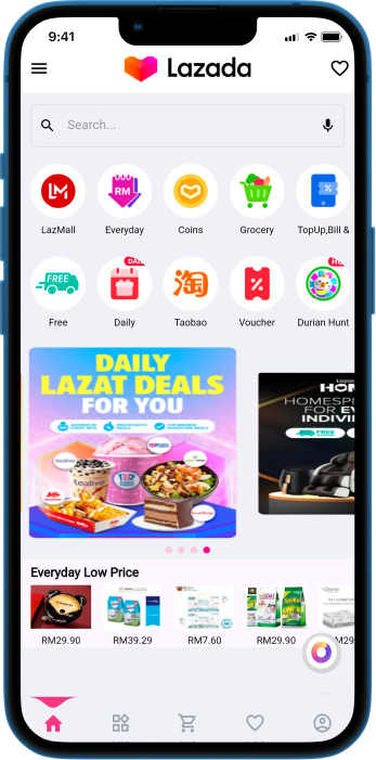 Lazada App 界面